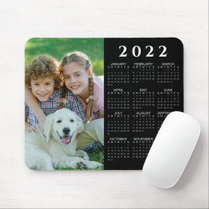 2022 Calendar Photo Black and White Mouse Mat