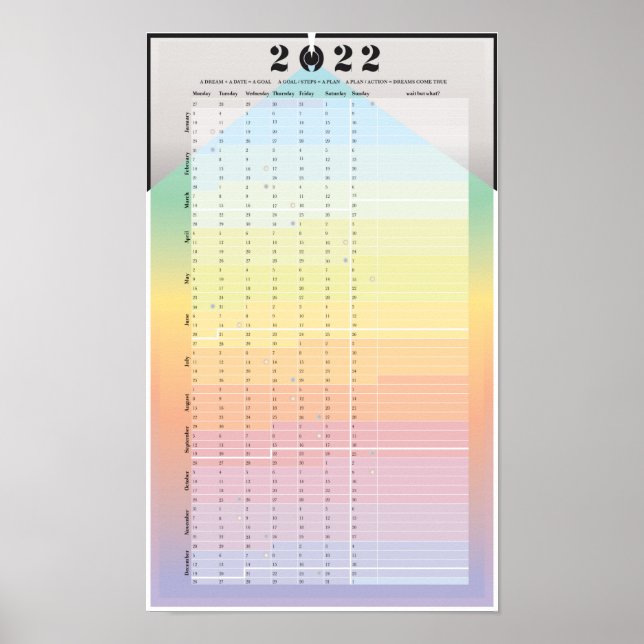 2022 Calendar - PracticalWoo moon planner Poster (Front)