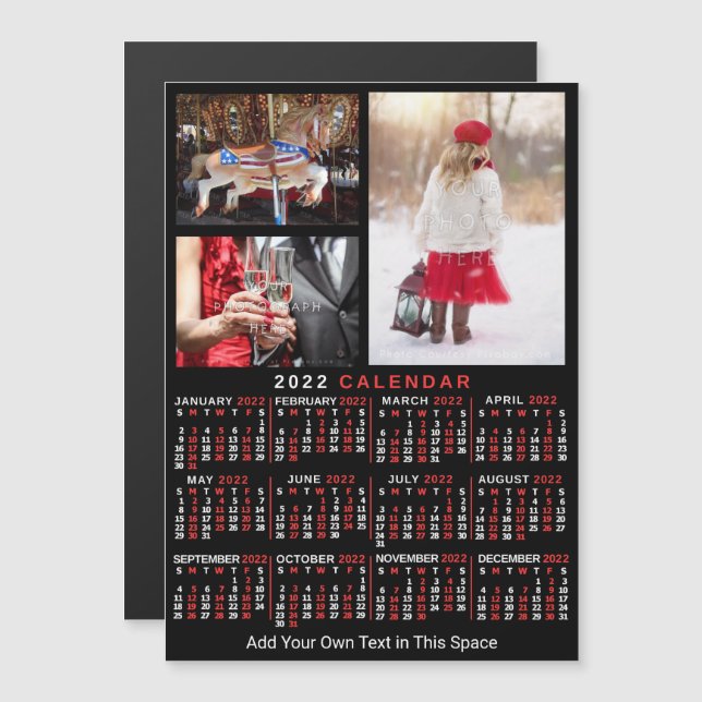 2022 Calendar (See Description for New Version)  Magnetic Invitation (Front/Back)