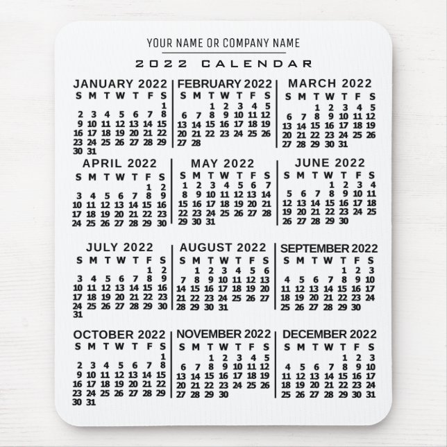 2022 Calendar (See Description for New Version)  Mouse Mat (Front)