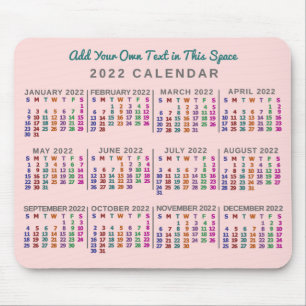 2022 Calendar (See Description for New Version)  Mouse Mat