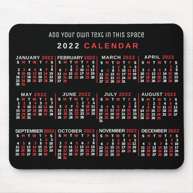 2022 Calendar (See Description for New Version)  Mouse Mat (Front)