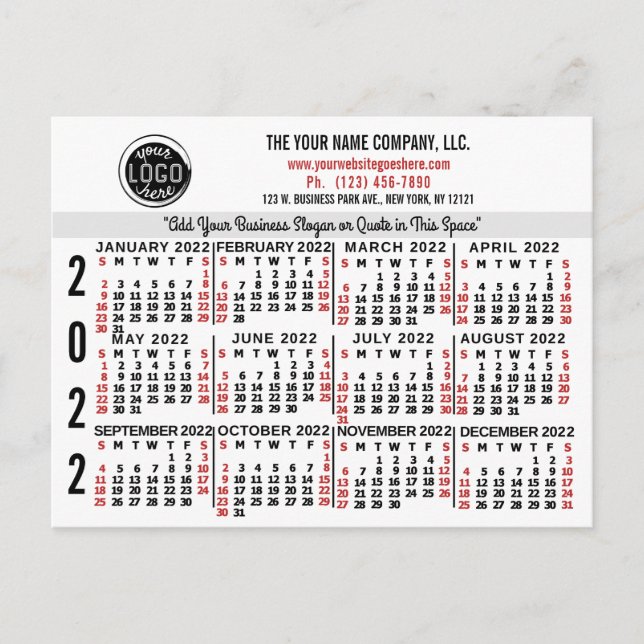 2022 Calendar (See Description for New Version)  Postcard (Front)