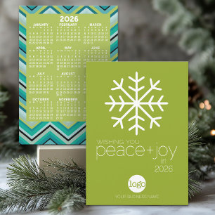 2022 Calendar Wishing Peace Joy Business Christmas Invitation