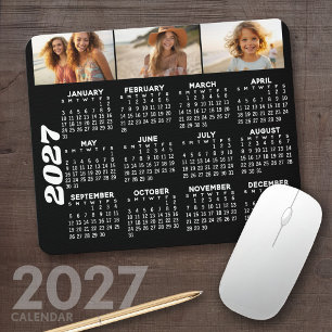 2022 Calendar with 3 Photo Collage - black Mouse P Mat