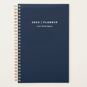 2022 Chic Dark Navy Blue Weekly Monthly Non-Dated Planner