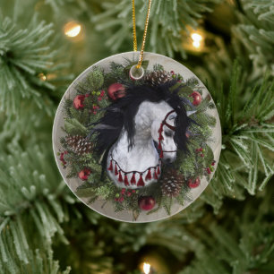 2022 Christmas Horse Ornament 2-sided