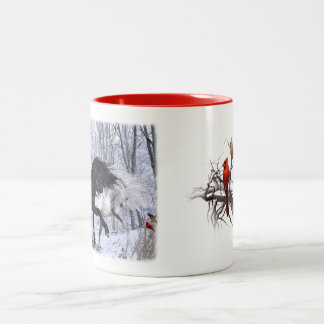 2022 Christmas Horses & Cardinals Two-Tone Coffee Mug