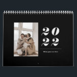 2022 clean minimalist simple modern stylish photo  calendar<br><div class="desc">2022 clean minimalist simple modern stylish photo Calendar. Available in black and white,  navy blue & dusty rose.</div>