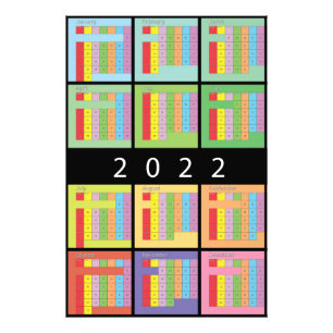 2022 colour calendar planner photo print