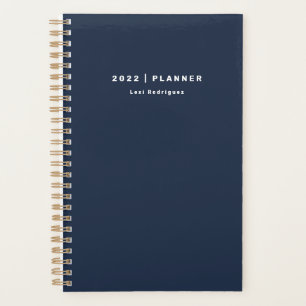 2022 Dark Navy Blue Weekly Monthly Planner