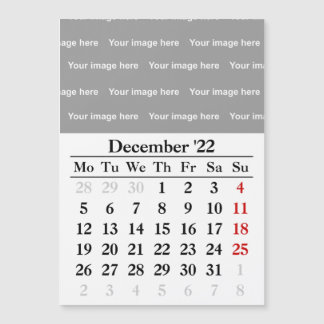 2022 December calendar Magnetic card