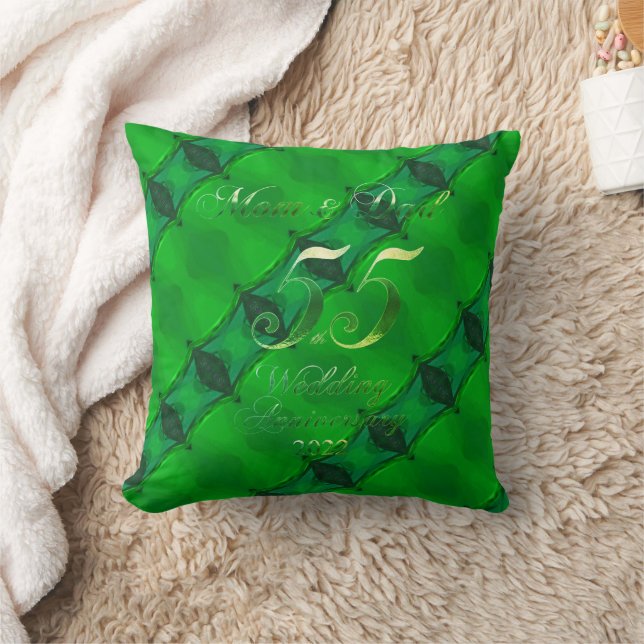 2022 Emerald Wedding 55th Anniversary Parents Cushion (Blanket)