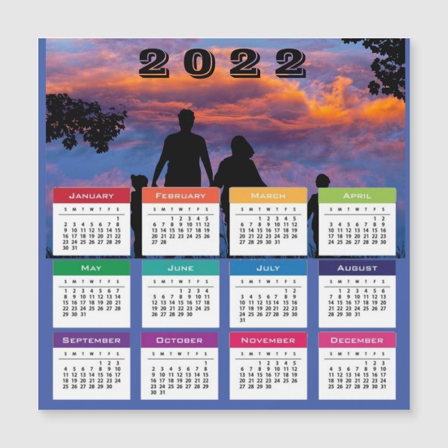 2022 Family Calendar Magnetic Card (Front)