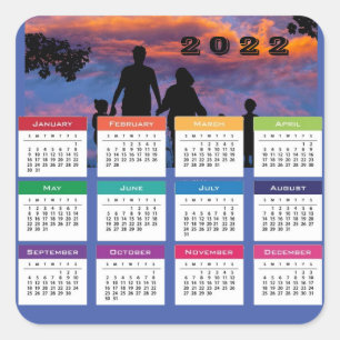 2022 Family Calendar  Square Sticker
