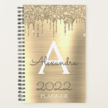 2022 Gold Glitter Sparkle Modern Monogram Planner<br><div class="desc">2022 Gold Sparkle Glitter Monogram Name and Initial Spiral Notebook Planner. This makes the perfect sweet 16 birthday,  wedding,  bridal shower,  anniversary,  baby shower or bachelorette party gift for someone that loves glam luxury and chic styles.</div>