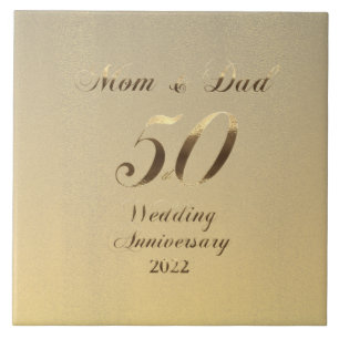 2022 Golden Wedding 50th Anniversary Parents Tile