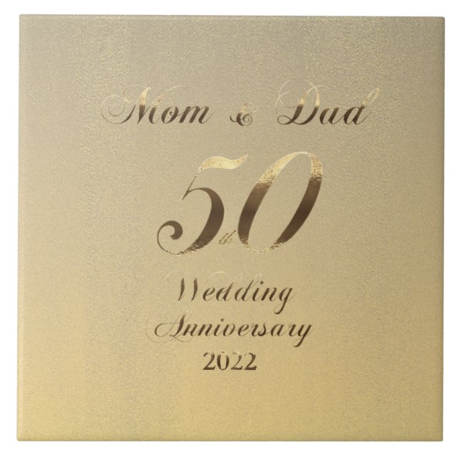 2022 Golden Wedding 50th Anniversary Parents Tile (Front)