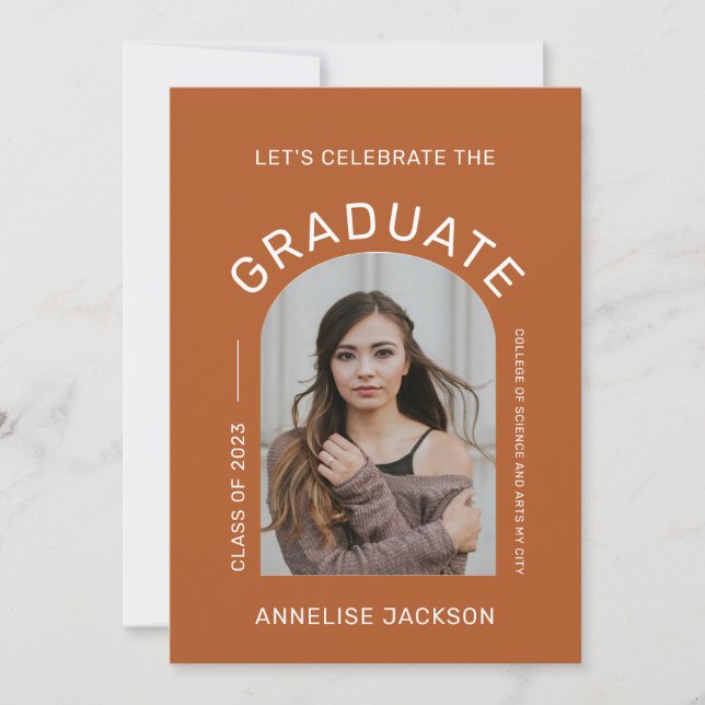 2022 graduate photo minimalist graduation party invitation (Front)