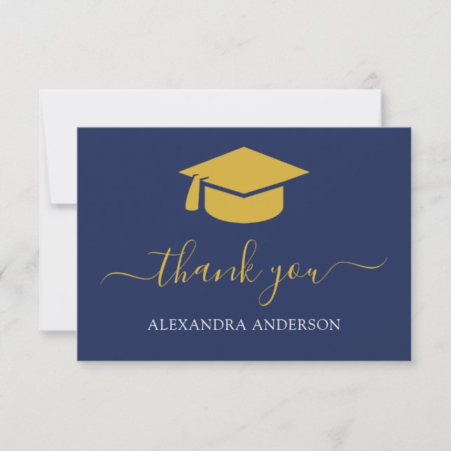 2022 Graduation Thank You Navy Blue Gold (Front)