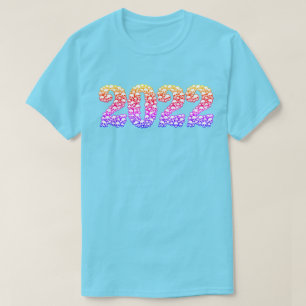 2022 in Colourful Skulls T-Shirt