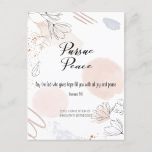 2022 JW Convention - beige white flower Postcard