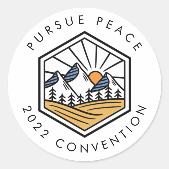 2022 JW Ministry Supply Convention -Mountain  Classic Round Sticker (Front)