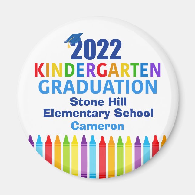 2022 Kindergarten Graduation Cute Custom School Magnet (Front)