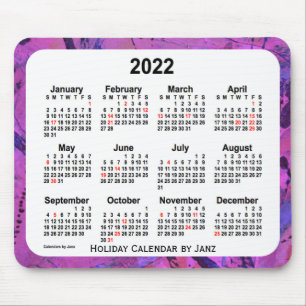 2022 Magenta Holiday Art Calendar by Janz Mouse Mat