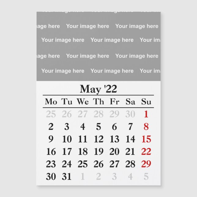2022 May calendar Magnetic card (Front)
