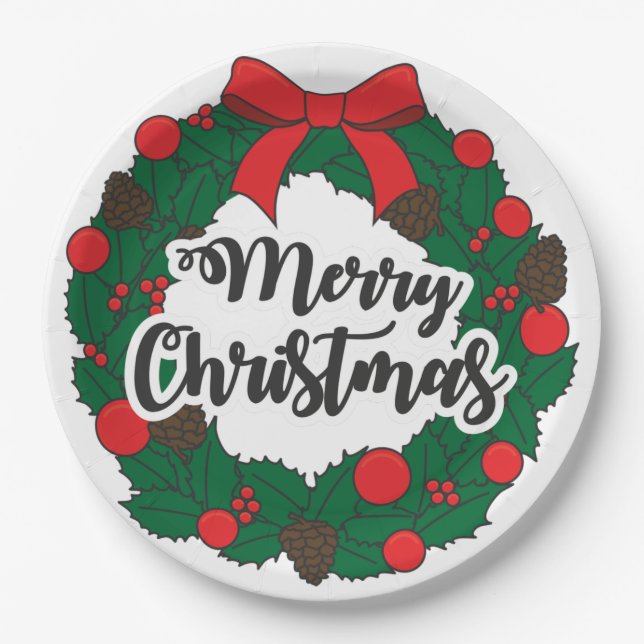 2022 Merry christmas Paper Plate (Front)