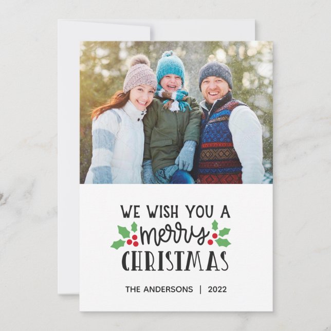 2022 Merry Christmas Photo Holiday Card (Front)