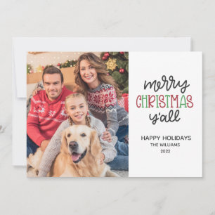 2022 Merry Christmas Y'all Photo Holiday Card