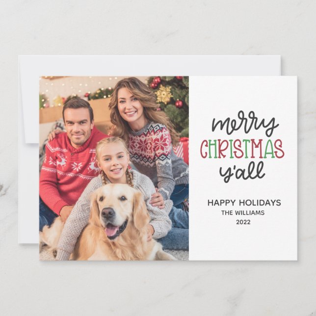 2022 Merry Christmas Y'all Photo Holiday Card (Front)