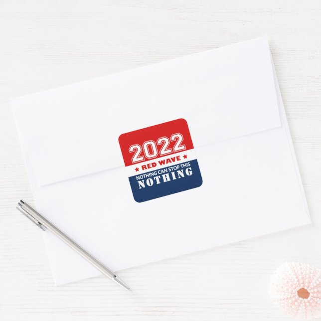 2022 Midterms RED WAVE Car Flag Square Sticker (Envelope)