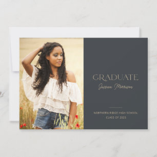 2022 Modern Classic One Photo Graduation Party Invitation