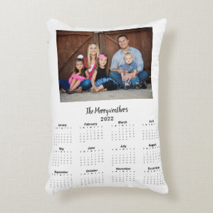 2022 Modern Family Name Photo Calendar Decorative Cushion