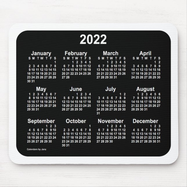 2022 Neon White Calendar by Janz Two Tone Mouse Mat (Front)