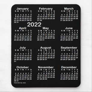 2022 Neon White Large Print Calendar by Janz Mouse Mat