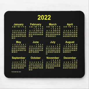 2022 Neon Yellow Calendar by Janz Mouse Mat