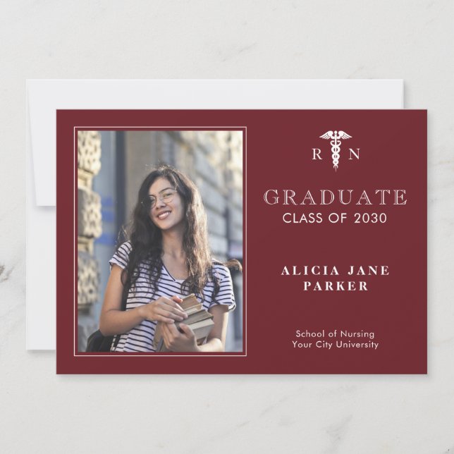 2022 Nursing school graduation photo modern Announcement (Front)