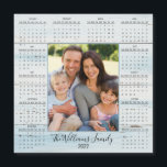 2022 Photo Calendar Blue Rustic Wood Magnet<br><div class="desc">The blue and white rustic wood plank background image takes this family photo yearly calendar up a notch. Pretty,  trendy and perfect for sending to family and friends. This family photo magnet will be appreciated and treasured all year long.</div>