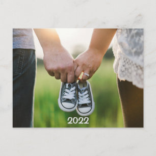2022 Photo Pregnancy Expecting Announcement Postcard