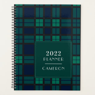 2022 Plaid Clan Blackwatch Tartan Green Chequered Planner