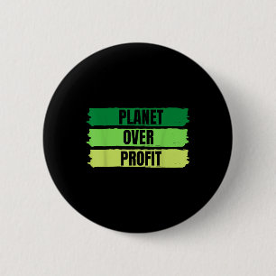 2022 Planet Over Profit Earth Day Vintage T-shirt 6 Cm Round Badge