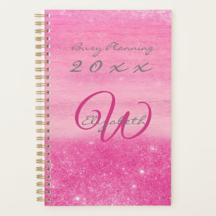 2022 Planner Pink Ombre Shimmer with Monogram