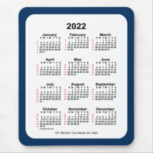 2022 Police Box Blue 52 Week Calendar by Janz Mouse Mat
