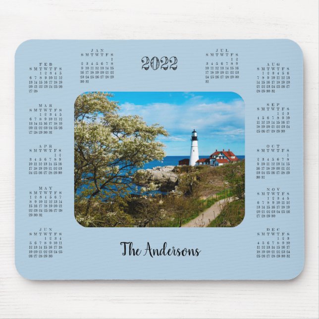 2022 Portland Vintage Lighthouse Calendar Mouse Mat (Front)