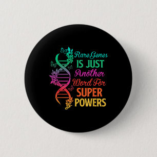 2022 Rare Disease Day Awareness Zebra Ribbon Dna F 6 Cm Round Badge