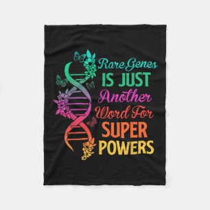 2022 Rare Disease Day Awareness Zebra Ribbon Dna F Fleece Blanket